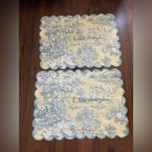 Horchow Legacy King size toile pillow shams, set